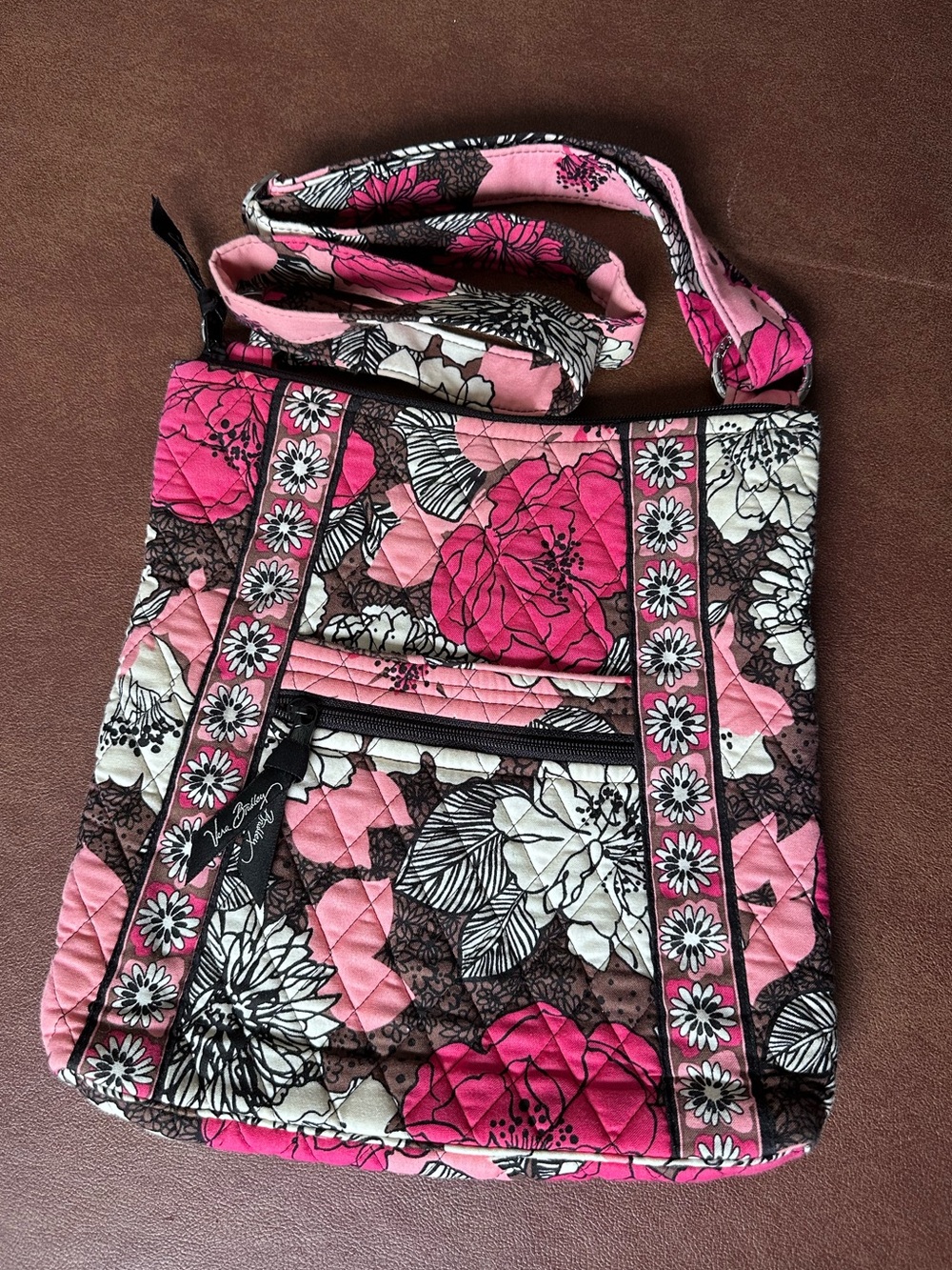 Vera Bradley Mocha Rouge Hipster crossbody bag